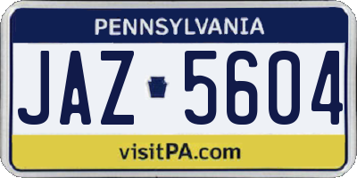 PA license plate JAZ5604