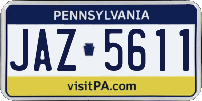 PA license plate JAZ5611
