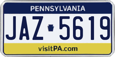 PA license plate JAZ5619