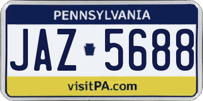 PA license plate JAZ5688
