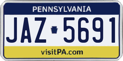 PA license plate JAZ5691