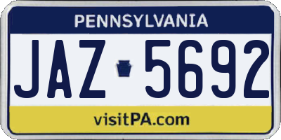 PA license plate JAZ5692