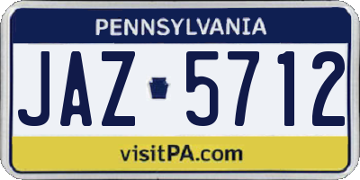 PA license plate JAZ5712