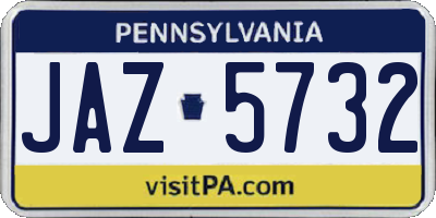 PA license plate JAZ5732