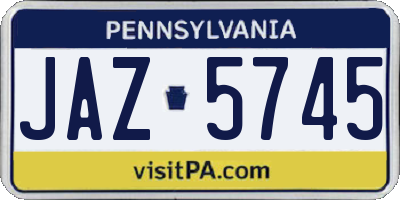 PA license plate JAZ5745