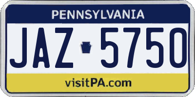 PA license plate JAZ5750