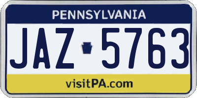 PA license plate JAZ5763