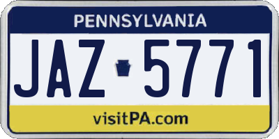 PA license plate JAZ5771