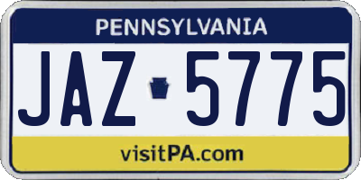 PA license plate JAZ5775