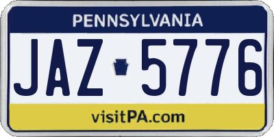 PA license plate JAZ5776