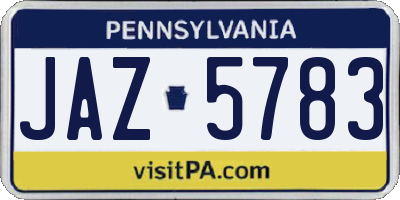 PA license plate JAZ5783