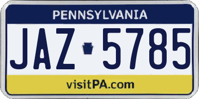 PA license plate JAZ5785