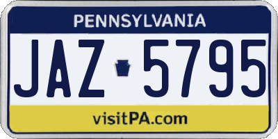 PA license plate JAZ5795