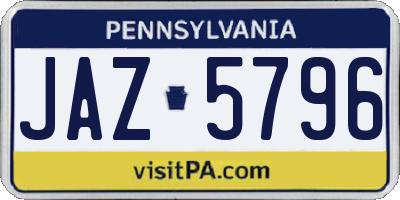 PA license plate JAZ5796
