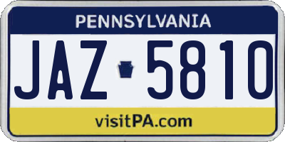 PA license plate JAZ5810