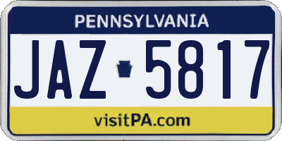 PA license plate JAZ5817