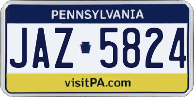 PA license plate JAZ5824