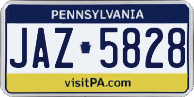 PA license plate JAZ5828