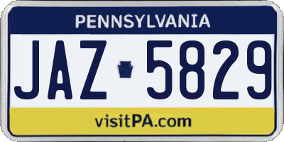 PA license plate JAZ5829