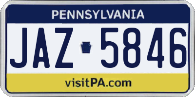 PA license plate JAZ5846