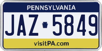 PA license plate JAZ5849