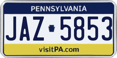 PA license plate JAZ5853