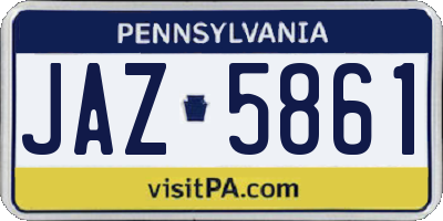 PA license plate JAZ5861