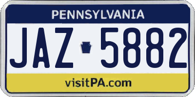 PA license plate JAZ5882
