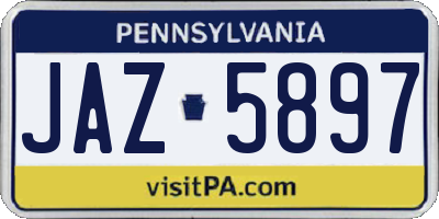 PA license plate JAZ5897