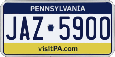 PA license plate JAZ5900