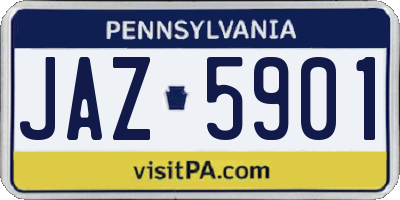 PA license plate JAZ5901