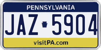 PA license plate JAZ5904