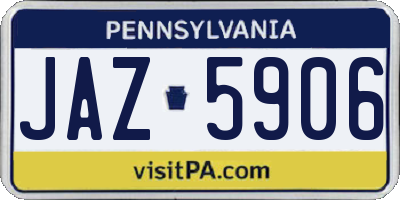 PA license plate JAZ5906
