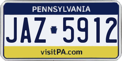 PA license plate JAZ5912