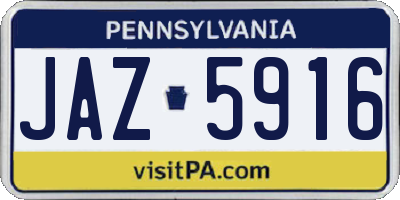 PA license plate JAZ5916