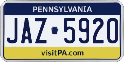 PA license plate JAZ5920