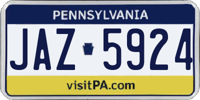 PA license plate JAZ5924
