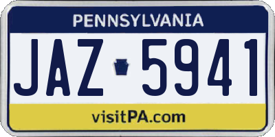 PA license plate JAZ5941