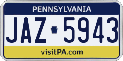 PA license plate JAZ5943