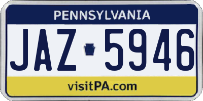PA license plate JAZ5946
