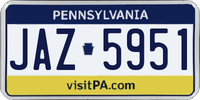PA license plate JAZ5951