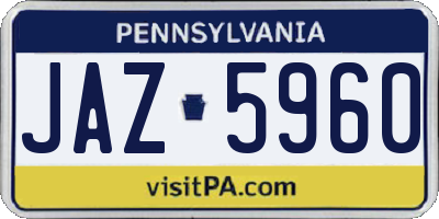 PA license plate JAZ5960
