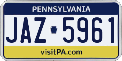 PA license plate JAZ5961