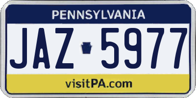 PA license plate JAZ5977