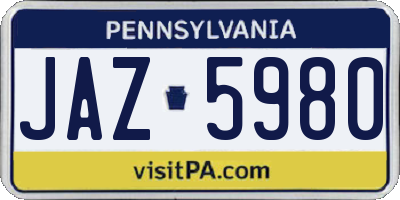 PA license plate JAZ5980
