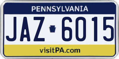 PA license plate JAZ6015
