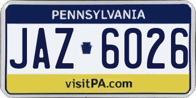 PA license plate JAZ6026