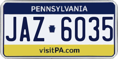 PA license plate JAZ6035