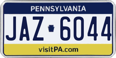 PA license plate JAZ6044