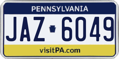 PA license plate JAZ6049